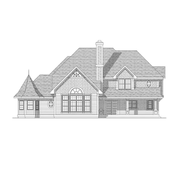 Shingle House Plan Rear Elevation - Bernice Farm Country Home 051D-0155 - Search House Plans and More