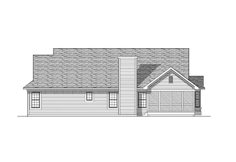 Ranch House Plan Rear Elevation - Erin Ranch Home 051D-0156 - Search House Plans and More