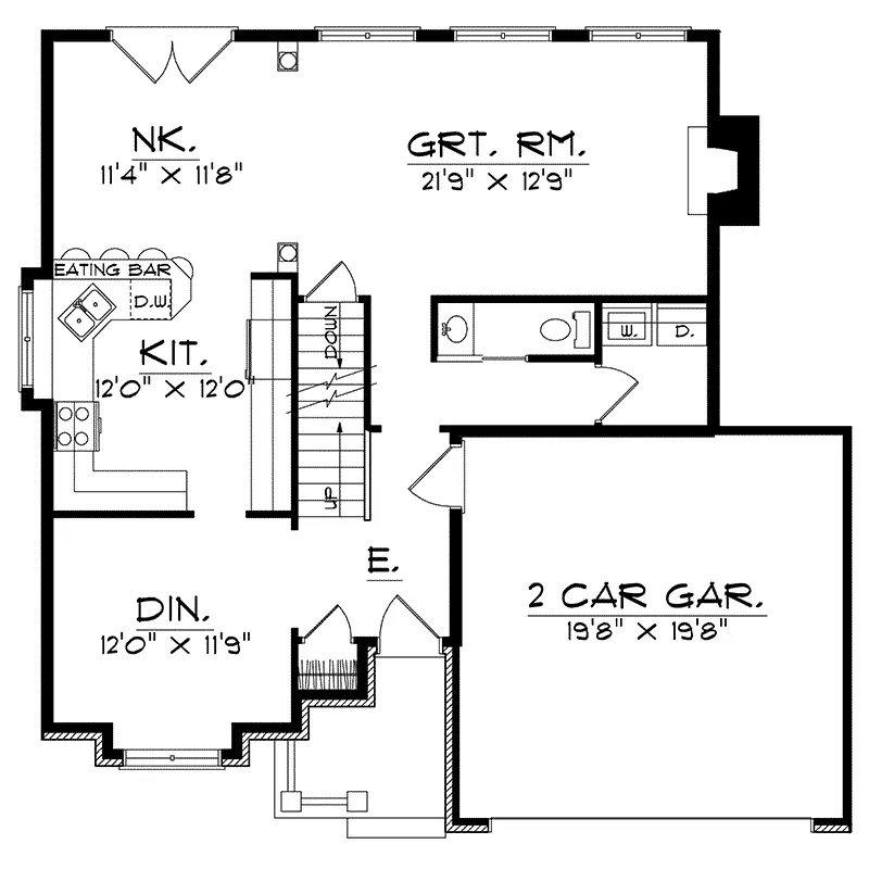 Traditional House Plan First Floor - Faust Traditional Home 051D-0159 - Search House Plans and More