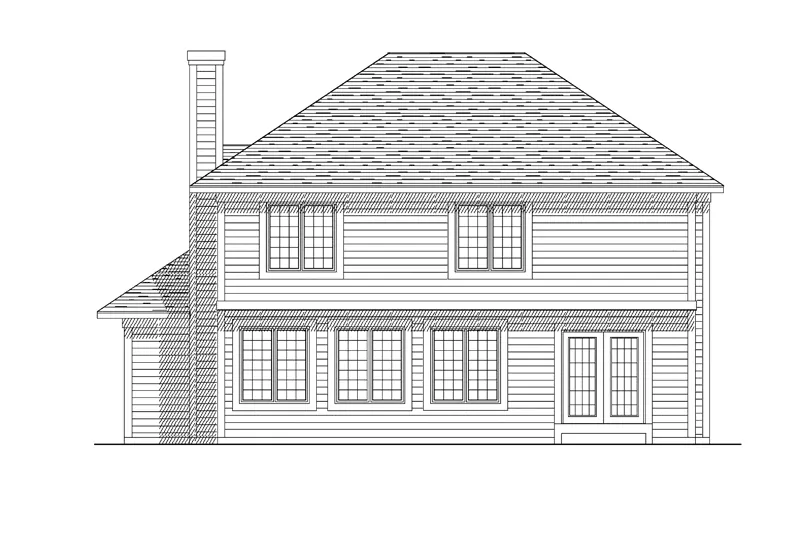 Traditional House Plan Rear Elevation - Faust Traditional Home 051D-0159 - Search House Plans and More