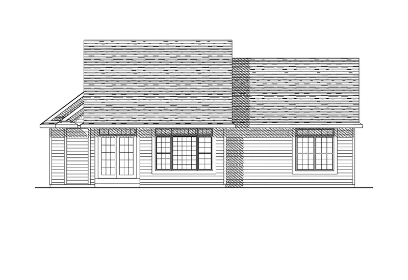 Traditional House Plan Rear Elevation - Lenard Traditional Home 051D-0161 - Shop House Plans and More
