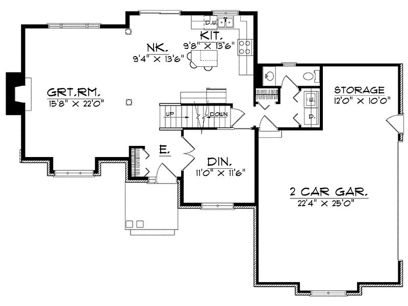 Traditional House Plan First Floor - Nettie Traditional Home 051D-0163 - Shop House Plans and More