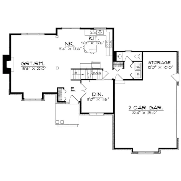 Traditional House Plan First Floor - Nettie Traditional Home 051D-0163 - Shop House Plans and More