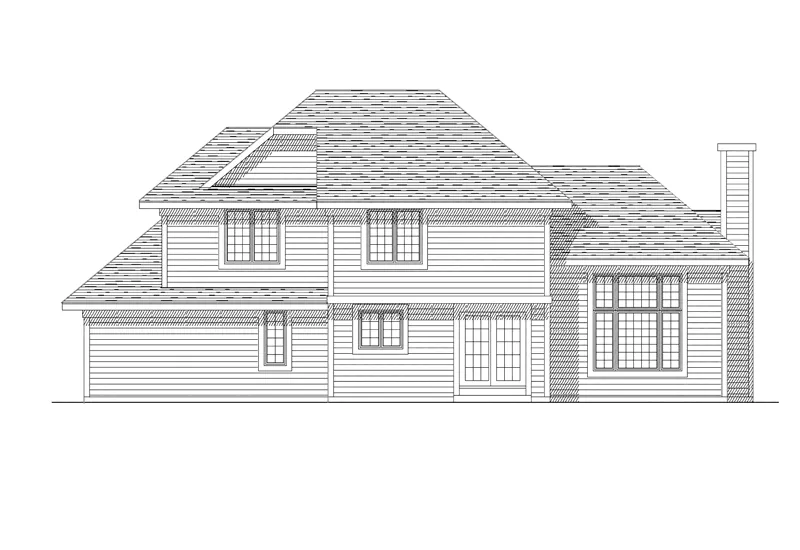 Traditional House Plan Rear Elevation - Nettie Traditional Home 051D-0163 - Shop House Plans and More