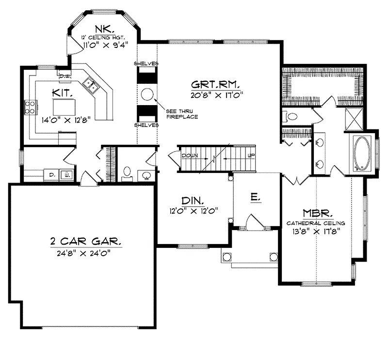 Traditional House Plan First Floor - Stefanina Traditional Home 051D-0164 - Shop House Plans and More