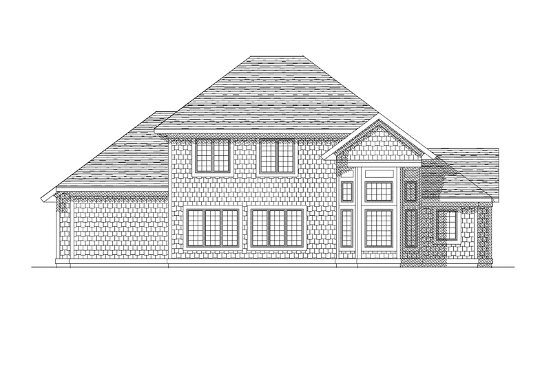 Traditional House Plan Rear Elevation - Stefanina Traditional Home 051D-0164 - Shop House Plans and More