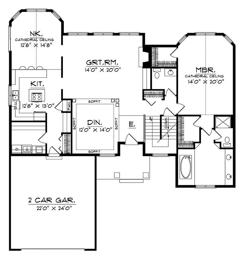 Southern House Plan First Floor - Sarcosey Traditional Home 051D-0165 - Shop House Plans and More