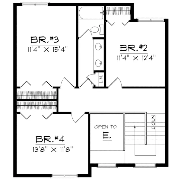 Southern House Plan Second Floor - Sarcosey Traditional Home 051D-0165 - Shop House Plans and More