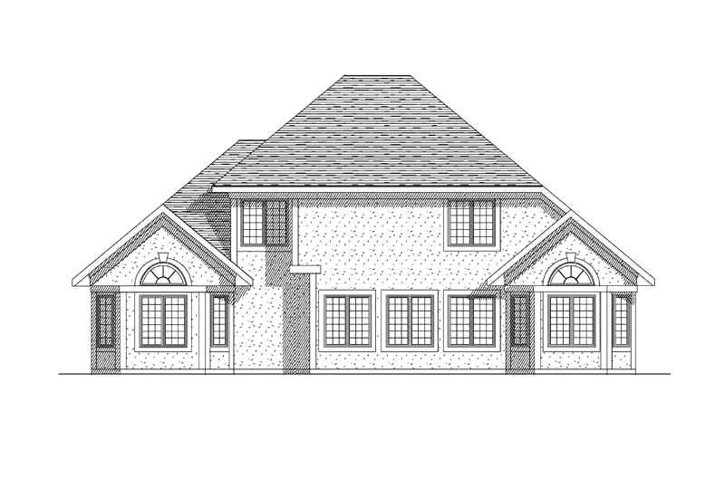 Southern House Plan Rear Elevation - Sarcosey Traditional Home 051D-0165 - Shop House Plans and More