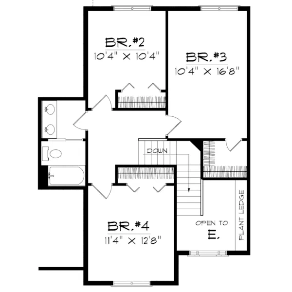 Southern House Plan Second Floor - Deluca Hill Sunbelt Home 051D-0166 - Search House Plans and More