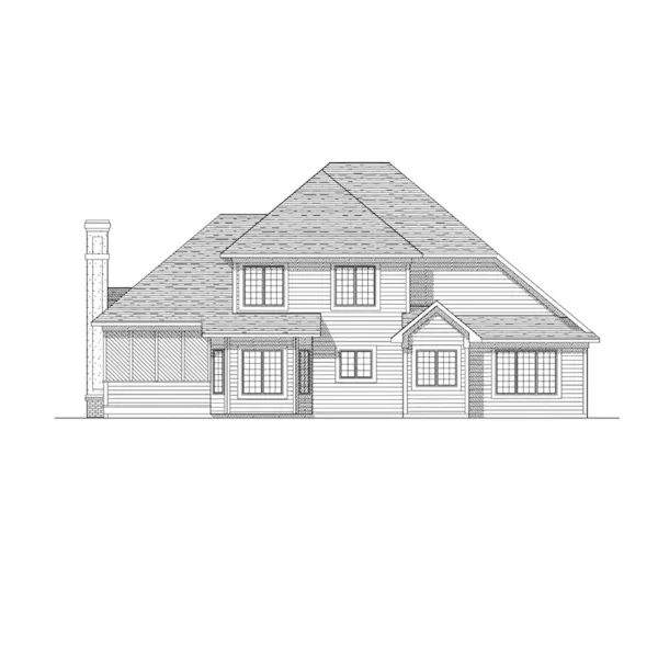 Southern House Plan Rear Elevation - Deluca Hill Sunbelt Home 051D-0166 - Search House Plans and More