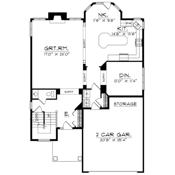 Modern House Plan First Floor - Webmoor Traditional Home 051D-0167 - Shop House Plans and More