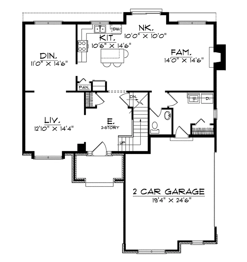 Southern House Plan First Floor - Wallford Traditional Home 051D-0169 - Shop House Plans and More