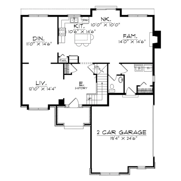 Southern House Plan First Floor - Wallford Traditional Home 051D-0169 - Shop House Plans and More