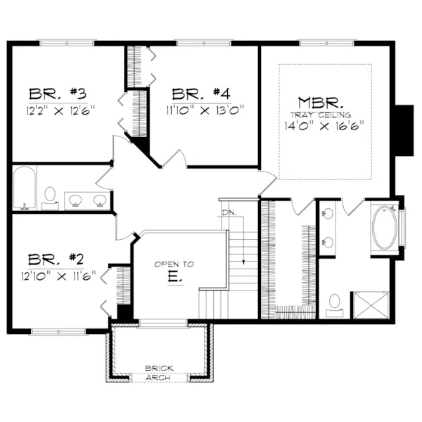 Southern House Plan Second Floor - Wallford Traditional Home 051D-0169 - Shop House Plans and More