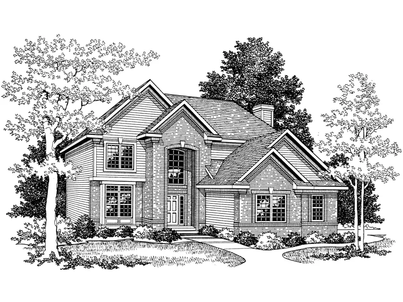 Gables Decorate Exterior Of This Home Plan