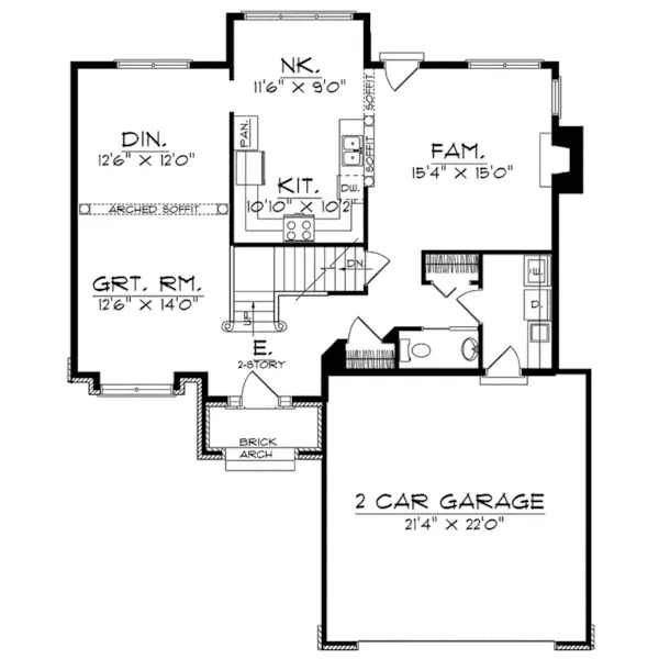 Traditional House Plan First Floor - Demetrius Hill Traditional Home 051D-0170 - Search House Plans and More