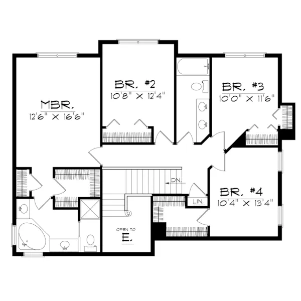 Traditional House Plan Second Floor - Demetrius Hill Traditional Home 051D-0170 - Search House Plans and More