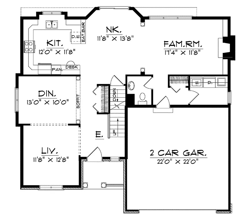 Country House Plan First Floor - Homestead Acres Country Home 051D-0171 - Search House Plans and More