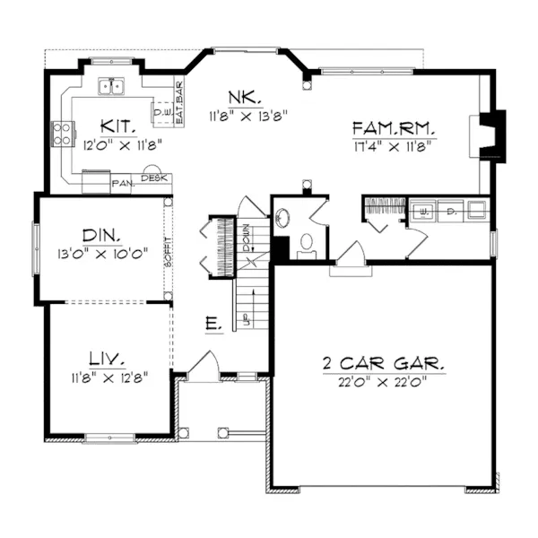 Traditional House Plan First Floor - Homestead Acres Country Home 051D-0171 - Search House Plans and More