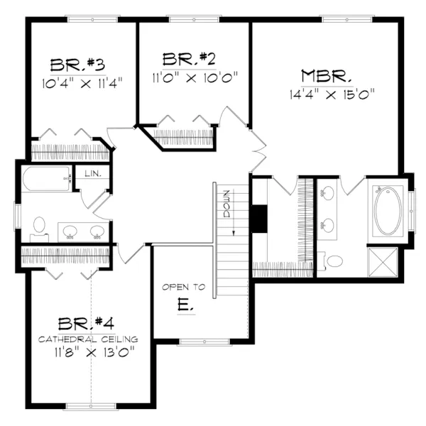 Traditional House Plan Second Floor - Homestead Acres Country Home 051D-0171 - Search House Plans and More