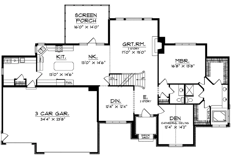 European House Plan First Floor - Wesmeade Two-Story Home 051D-0175 - Shop House Plans and More