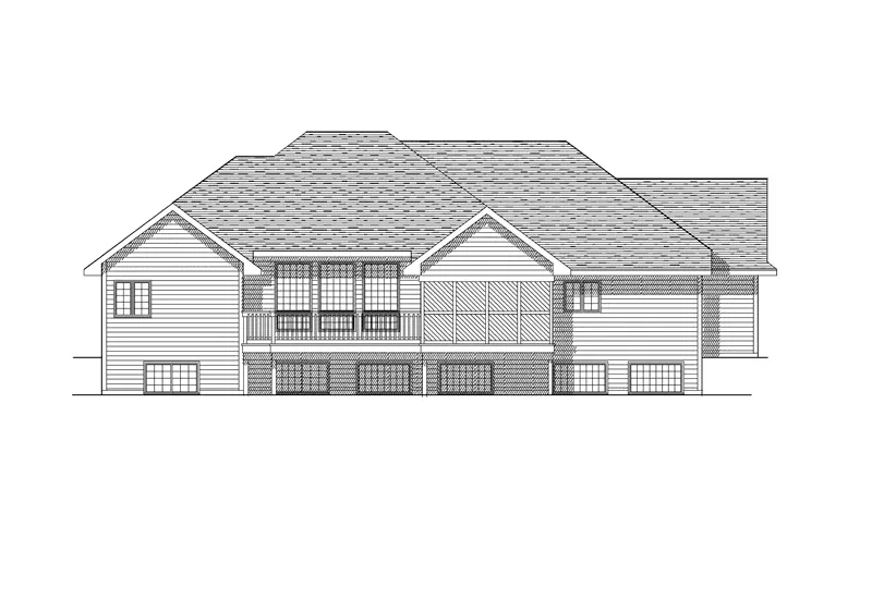 Southern House Plan Rear Elevation - Clement Manor Ranch Home 051D-0178 - Search House Plans and More