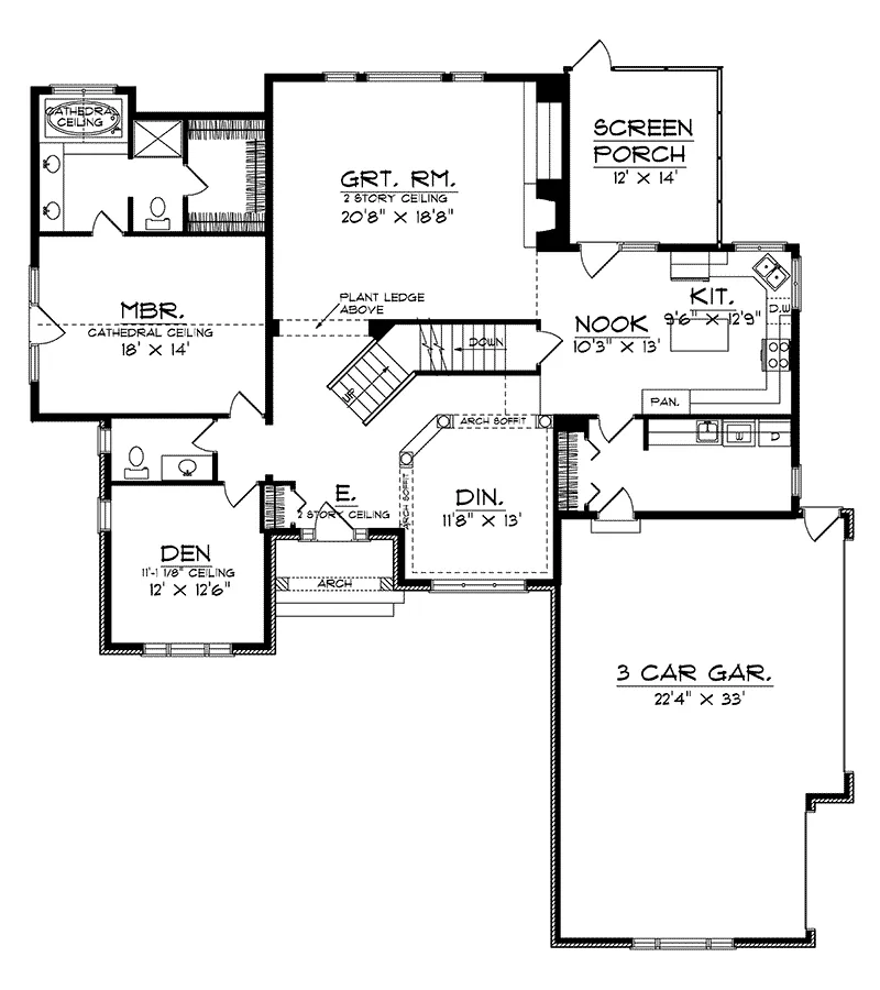 Southern House Plan First Floor - Ferrigno Traditional Home 051D-0179 - Search House Plans and More