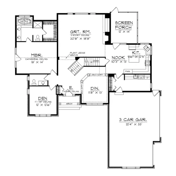 Southern House Plan First Floor - Ferrigno Traditional Home 051D-0179 - Search House Plans and More