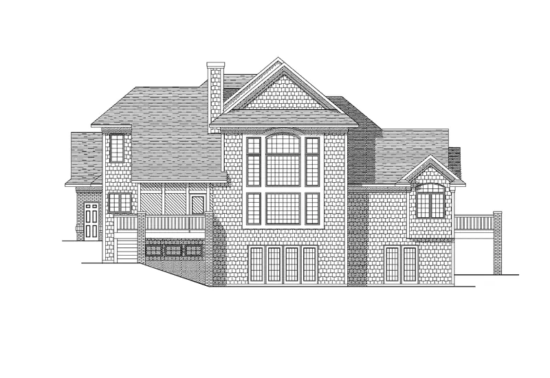 Modern House Plan Rear Elevation - Ferrigno Traditional Home 051D-0179 - Search House Plans and More
