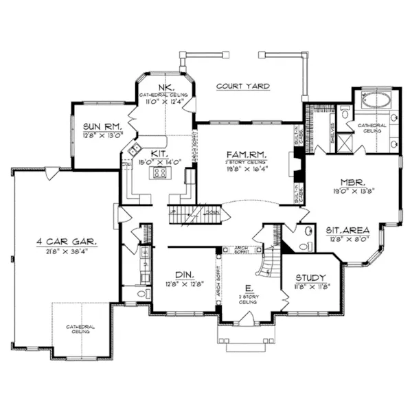 Victorian House Plan First Floor - Godfrey Traditional Home 051D-0180 - Search House Plans and More