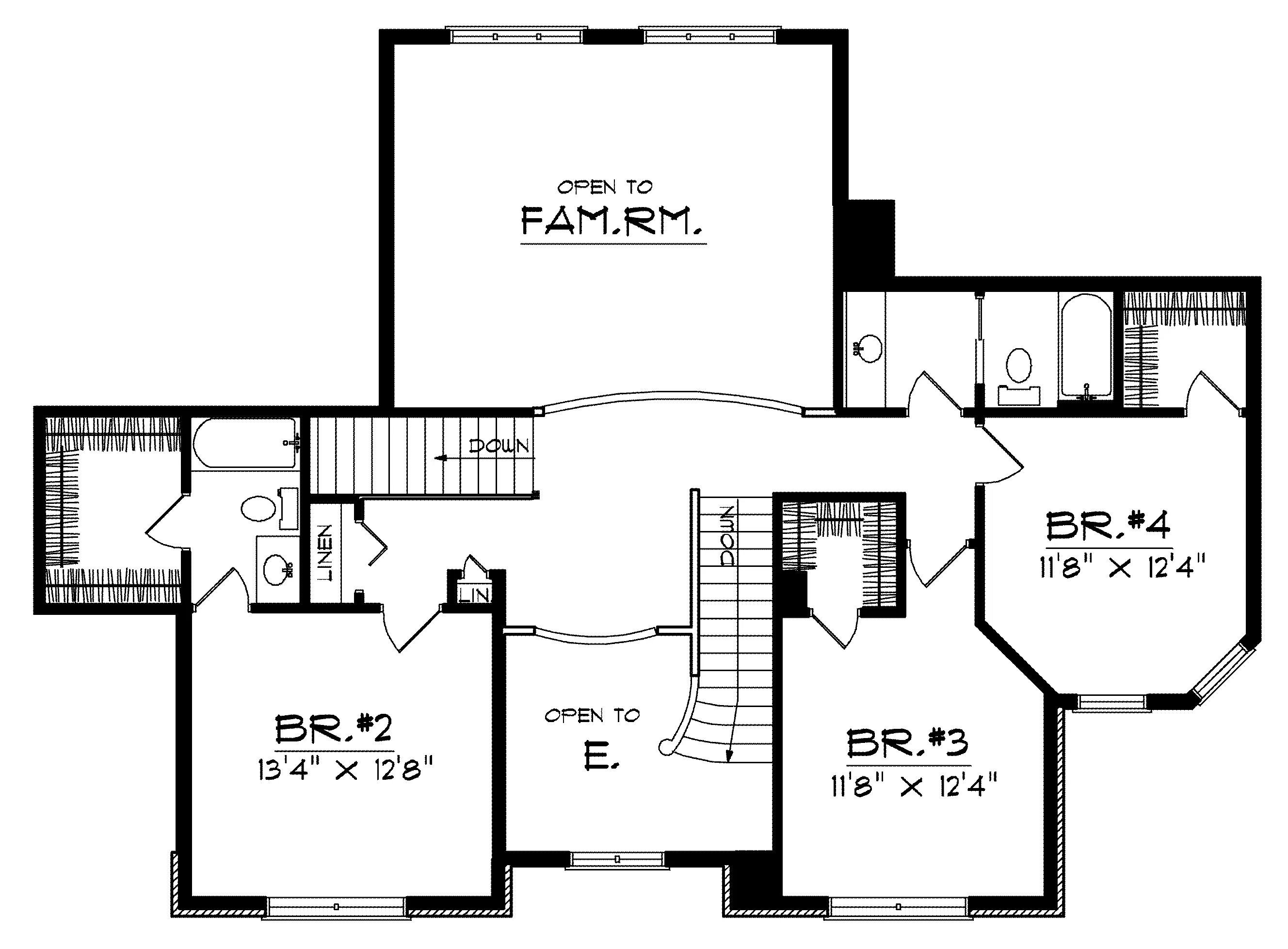 Georgian House Plan Second Floor - Godfrey Traditional Home 051D-0180 - Search House Plans and More