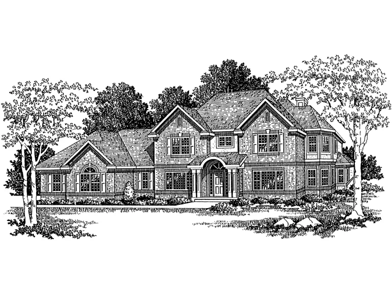 Two-Story Home Has Symmetrical Style And Covered Front Porch