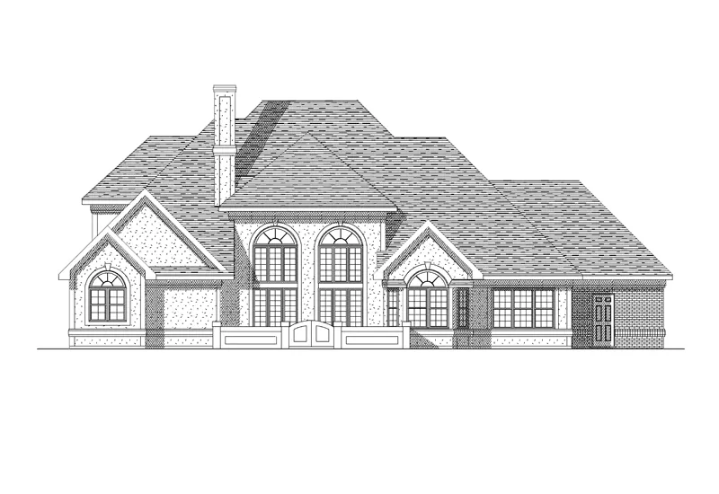 Greek Revival House Plan Rear Elevation - Godfrey Traditional Home 051D-0180 - Search House Plans and More