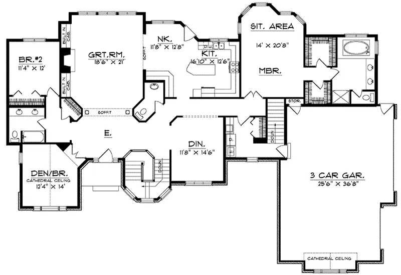 Traditional House Plan First Floor - Gurnee Mill Traditional Home 051D-0182 - Search House Plans and More
