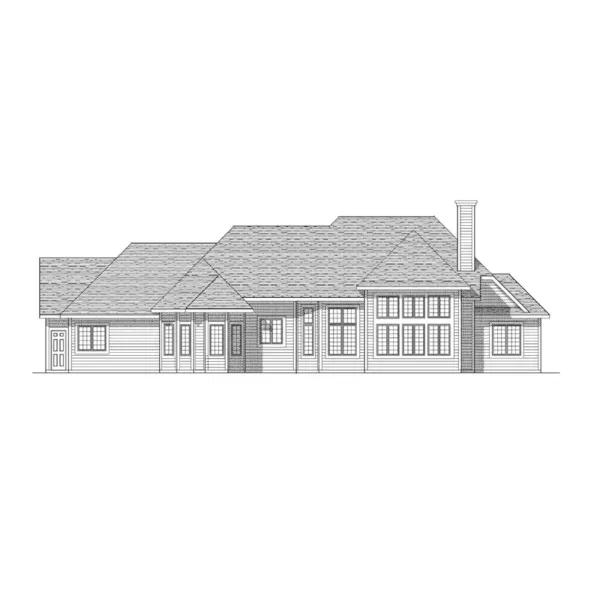 Ranch House Plan Rear Elevation - Gurnee Mill Traditional Home 051D-0182 - Search House Plans and More