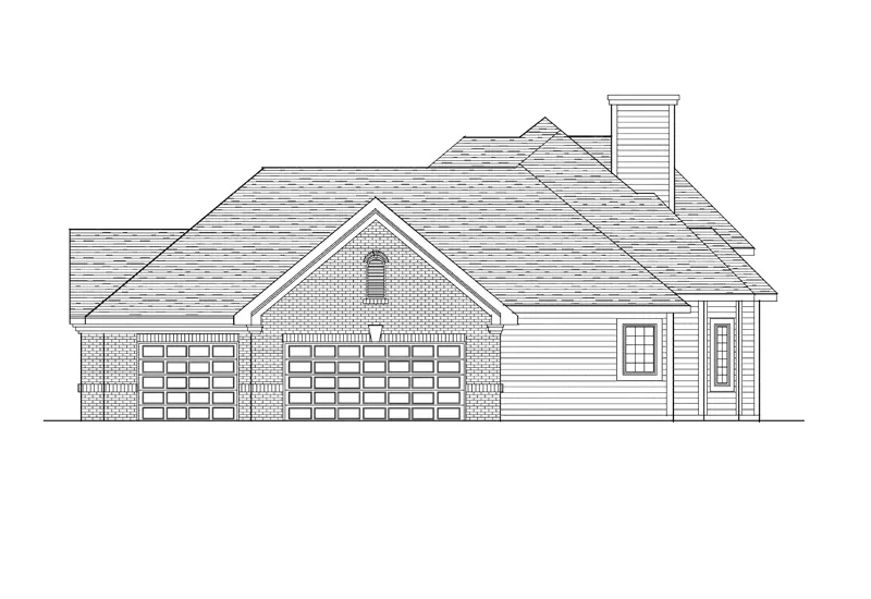 Traditional House Plan Right Elevation - Gurnee Mill Traditional Home 051D-0182 - Search House Plans and More