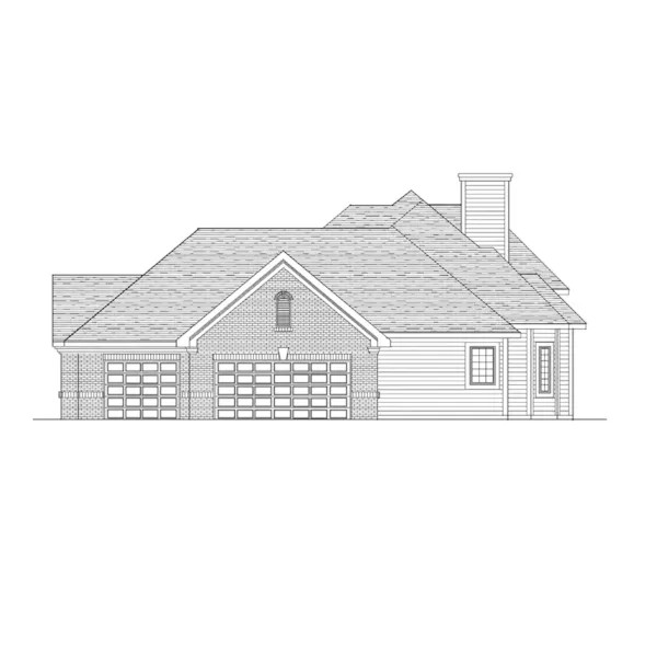 Ranch House Plan Right Elevation - Gurnee Mill Traditional Home 051D-0182 - Search House Plans and More