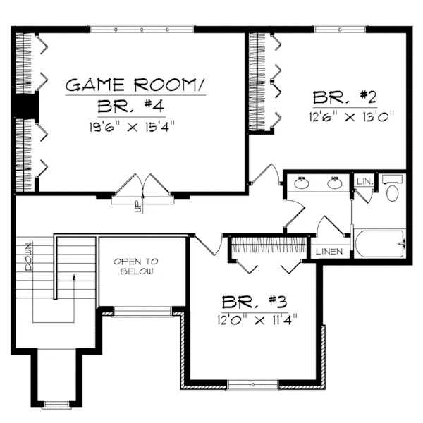 Victorian House Plan Second Floor - Alberta Craftsman Shingle Home 051D-0183 - Search House Plans and More