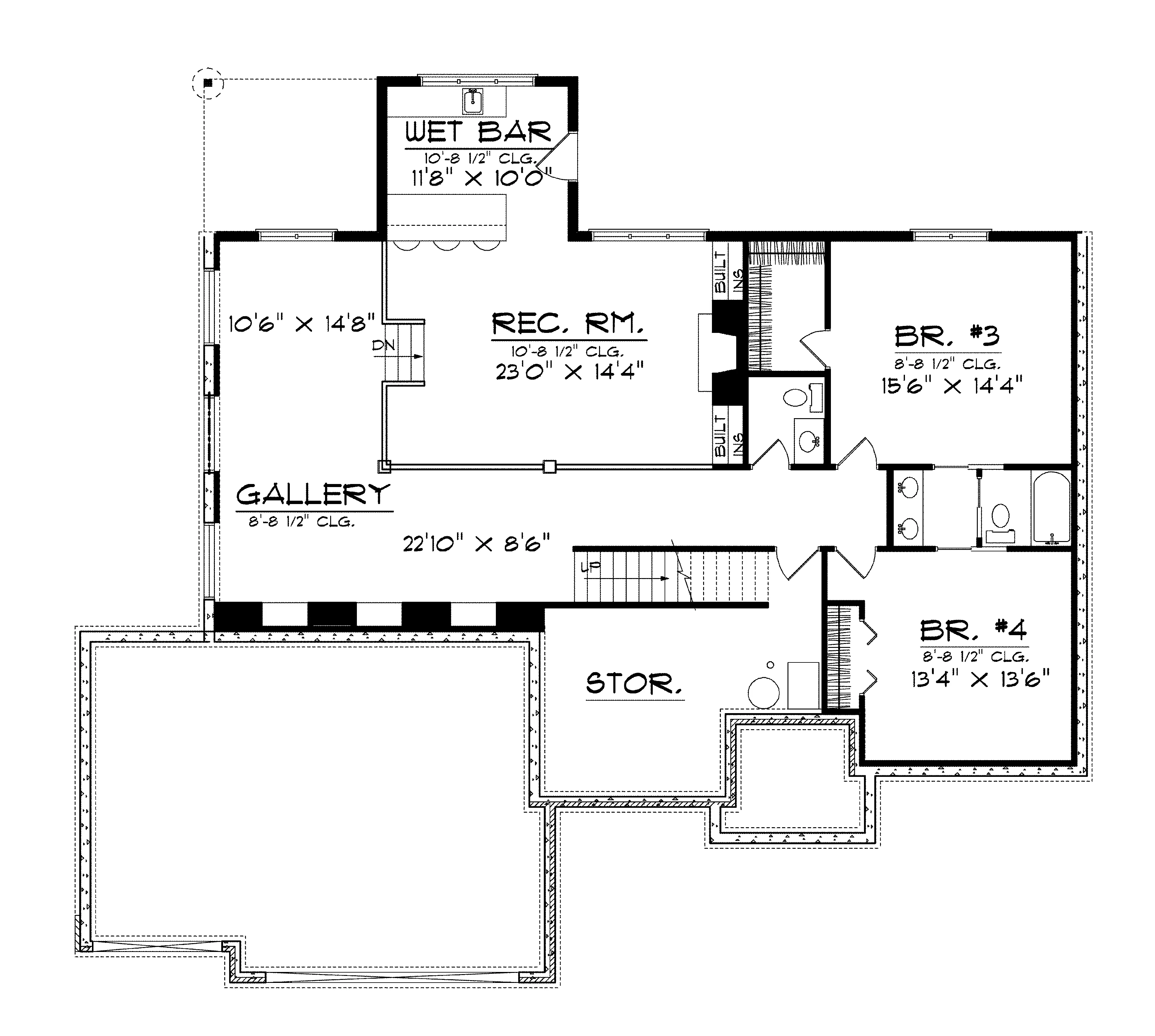 Luxury House Plan Lower Level Floor - Gray Summit Traditional Home 051D-0187 - Search House Plans and More
