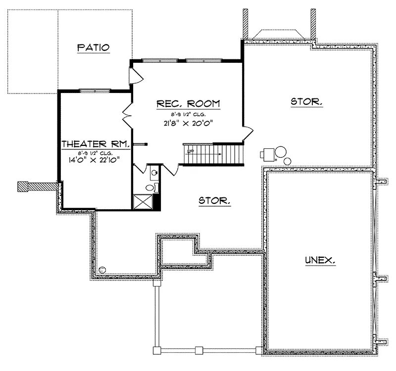 Vacation House Plan Lower Level Floor - Pebble Ridge Country French 051D-0189 - Shop House Plans and More