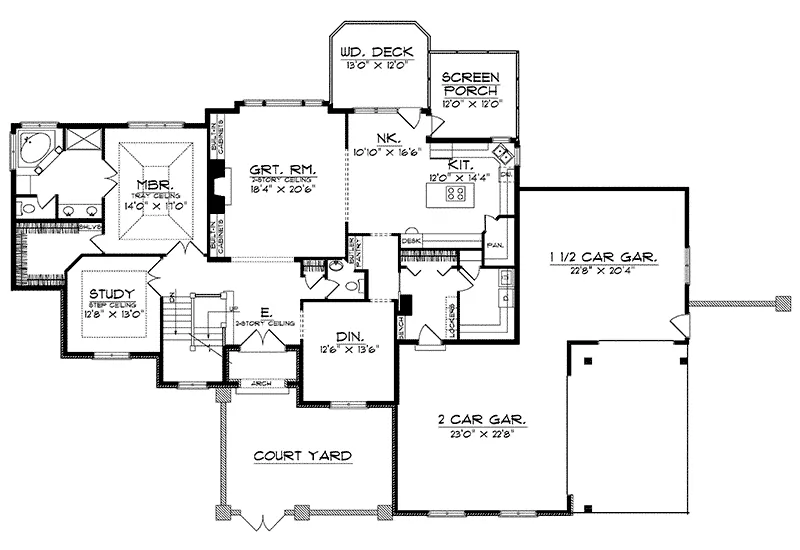 Luxury House Plan First Floor - Dunstan Luxury Home 051D-0190 - Search House Plans and More