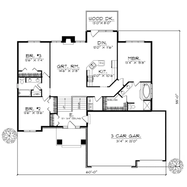 Traditional House Plan First Floor - Samuel Hill Traditional Home 051D-0191 - Shop House Plans and More