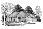 Traditional House Plan Front Image of House - Carnegie Traditional Ranch Home 051D-0193 - Search House Plans and More