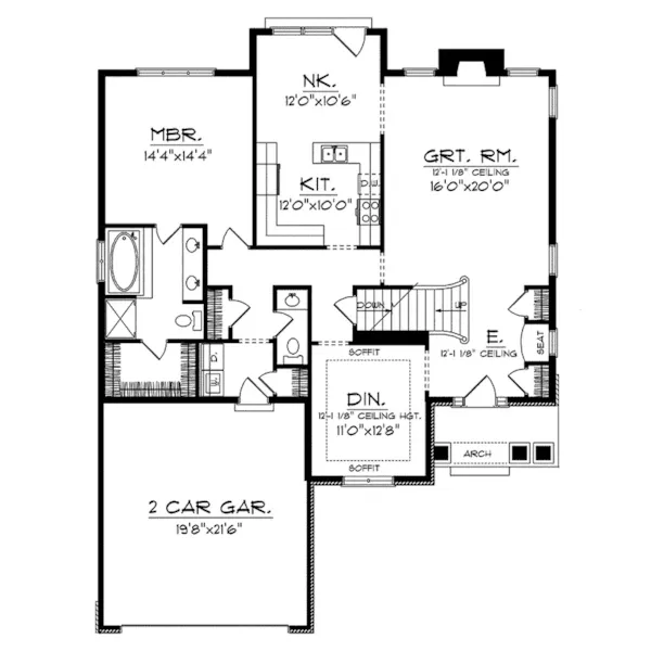 Traditional House Plan First Floor - Aubuchon Traditional Home 051D-0198 - Search House Plans and More