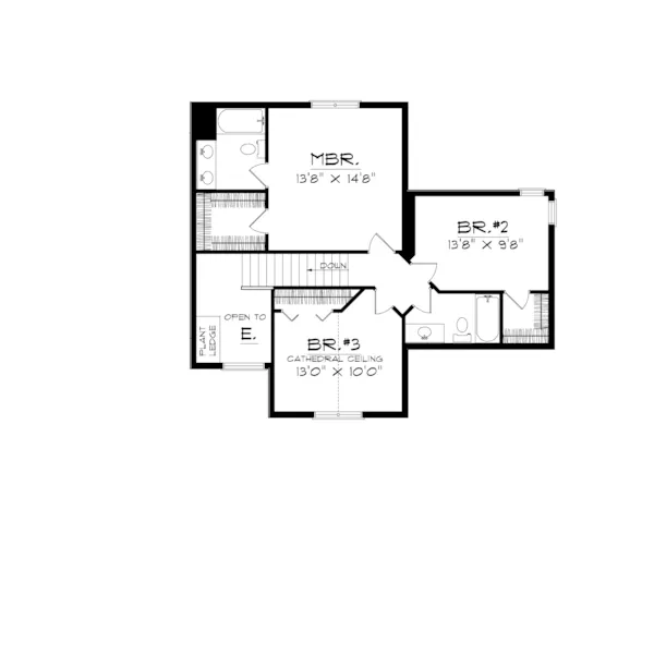 Modern House Plan Second Floor - Mason Green Traditional Home 051D-0201 - Shop House Plans and More