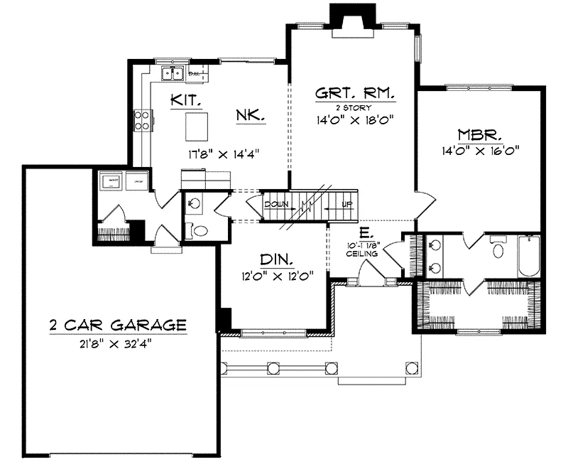Country House Plan First Floor - Marveline Point Country Home 051D-0203 - Shop House Plans and More