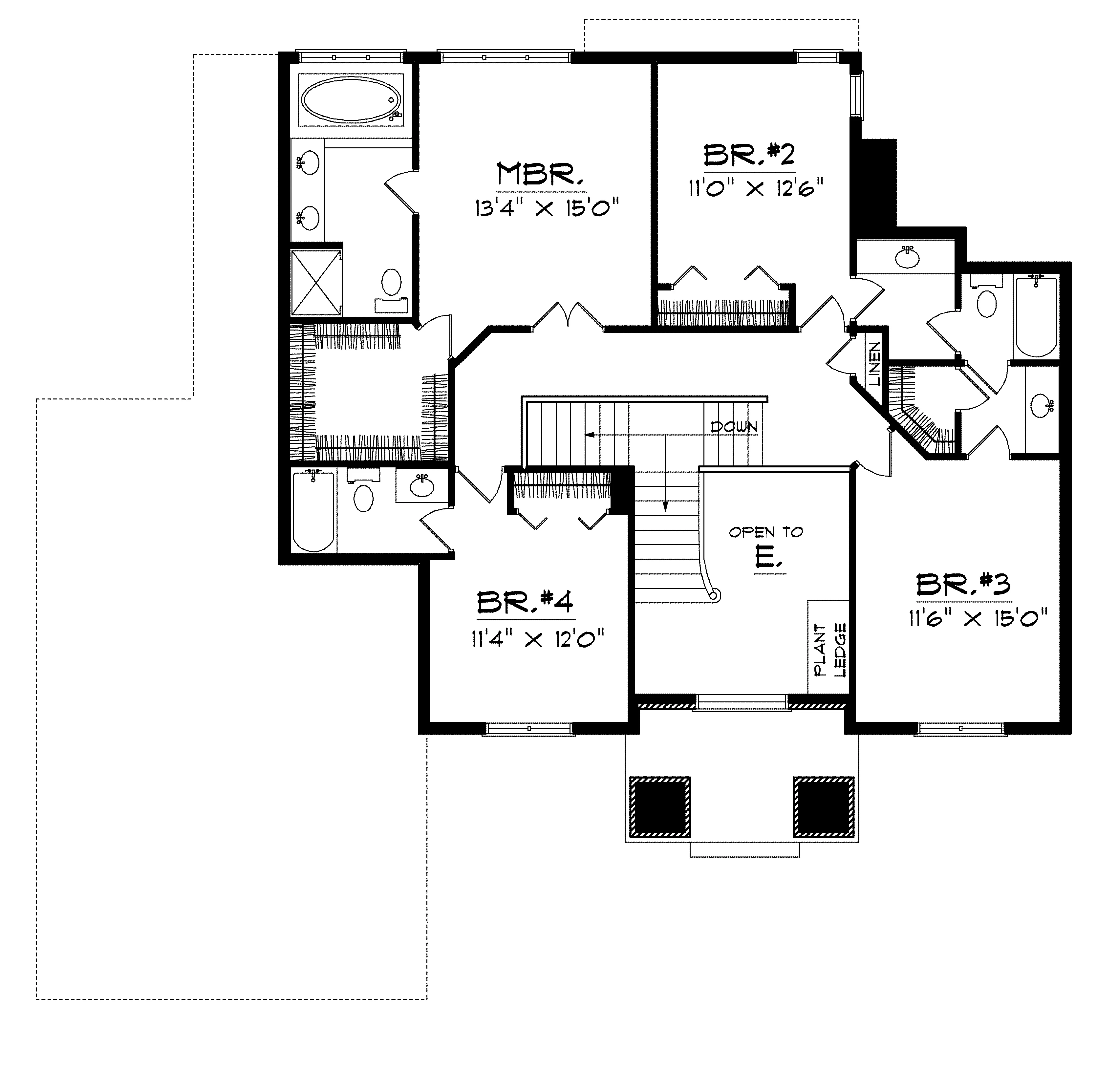 Southern House Plan Second Floor - Hudson Hill Greek Revival Home 051D-0204 - Search House Plans and More
