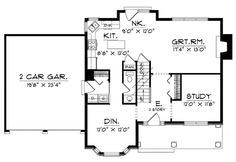 Traditional House Plan First Floor - Westmoreland Place Country Home 051D-0206 - Shop House Plans and More