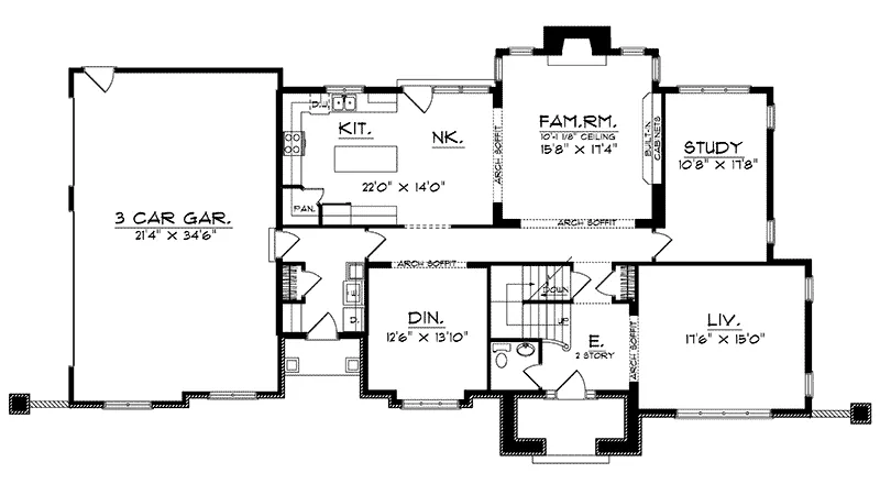Contemporary House Plan First Floor - Dalton Hill Contemporary Home 051D-0207 - Search House Plans and More